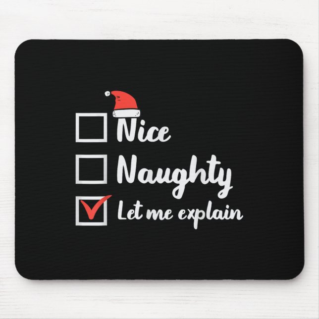 Alfombrilla De Ratón Christmas Nice Naughty Let Me Explain Funny Xmas M (Frente)