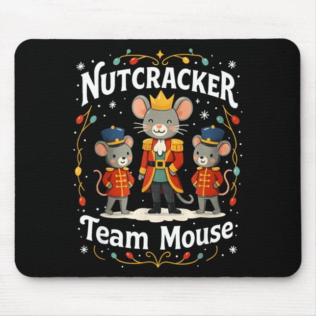 Alfombrilla De Ratón Christmas Nutcracker Team Mouse Funny Soldier Xmas (Frente)