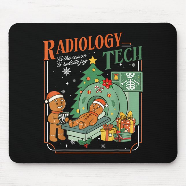 Alfombrilla De Ratón Christmas Radiology Tech Funny Gingerbread Man Rad (Frente)
