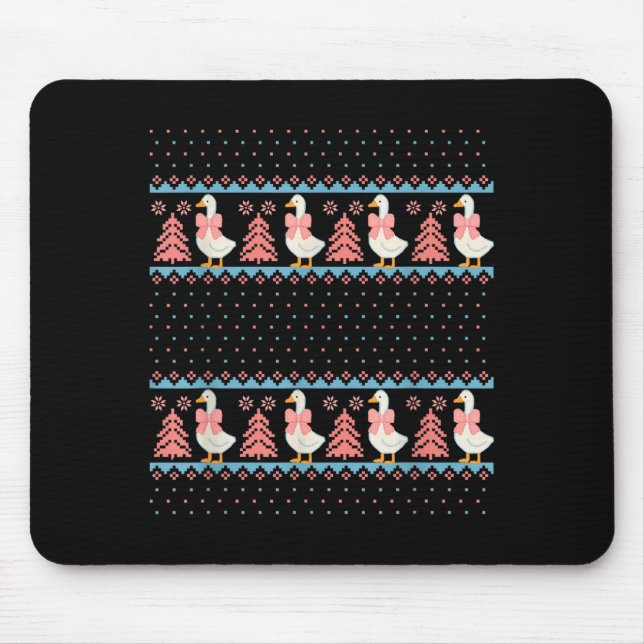 Alfombrilla De Ratón Christmas Rch Goose Ugly Sweater Pajama Xmas Tree  (Frente)