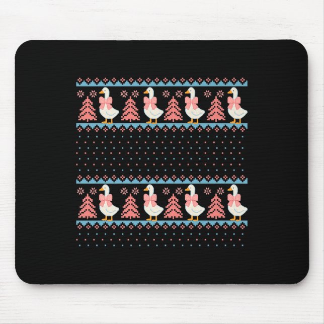 Alfombrilla De Ratón Christmas Rch Goose Ugly Sweater Pajama Xmas Tree  (Frente)