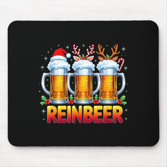 Alfombrilla De Ratón Christmas Santa Beer Lovers Funny Drinking Trend N (Frente)