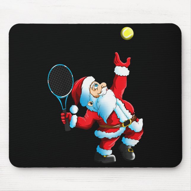 Alfombrilla De Ratón Christmas Santa Claus Tennis Game Tennis Racket  (Frente)