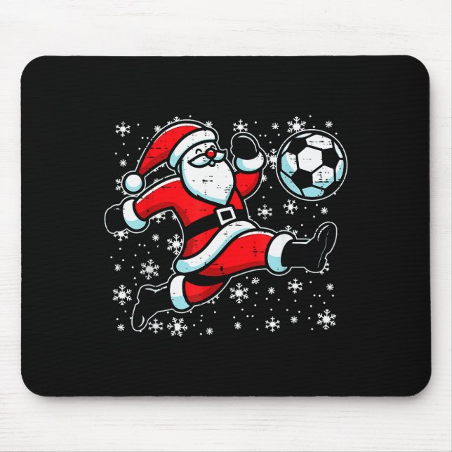 Alfombrilla De Ratón Christmas Santa Football Kick Xmas Soccer Men Boys (Frente)
