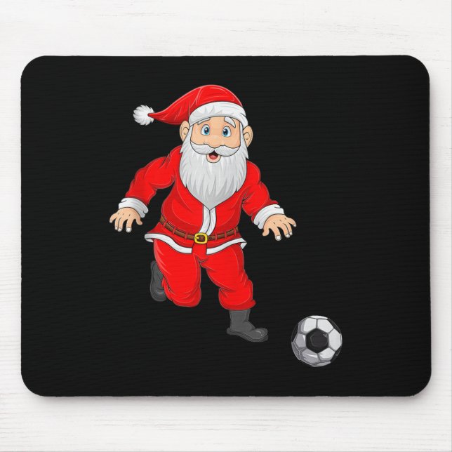 Alfombrilla De Ratón Christmas Santa Playing Soccer Football Xmas Srts  (Frente)