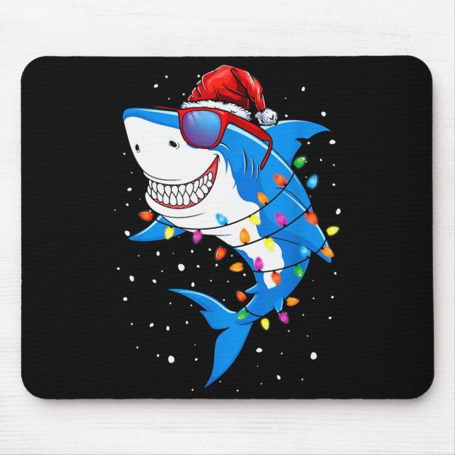 Alfombrilla De Ratón Christmas Shark Shirt Xmas Funny Santa Shark  (Frente)