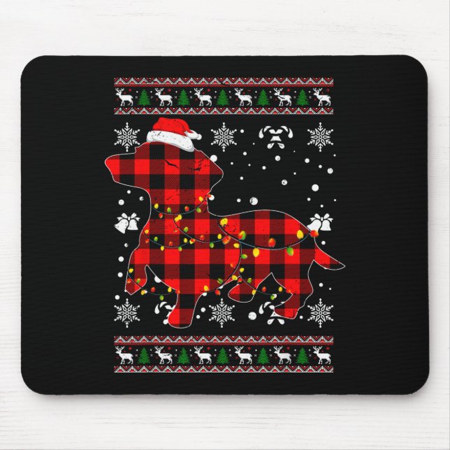 Alfombrilla De Ratón Christmas Shirt For Dachshund Lover Gift Santa Buf (Frente)