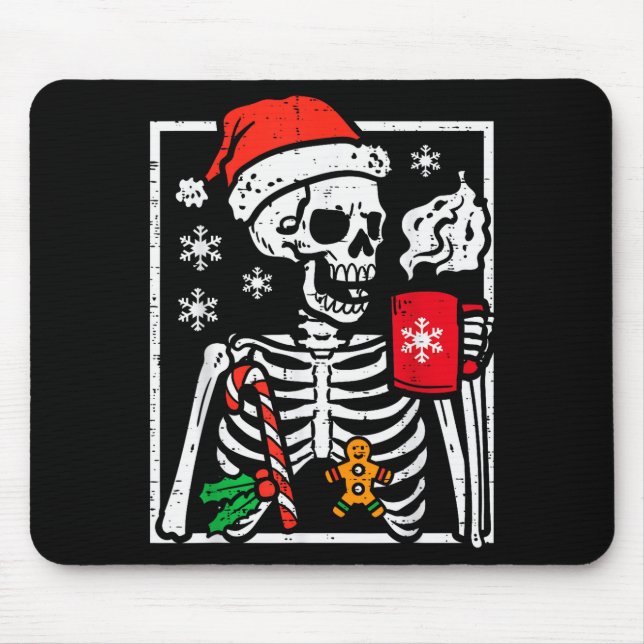 Alfombrilla De Ratón Christmas Skeleton Hot Chocolate Xmas Men Women Ki (Frente)