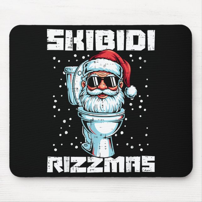 Alfombrilla De Ratón Christmas Skibidi Rizzmas Toilet Xmas Meme Kids Me (Frente)