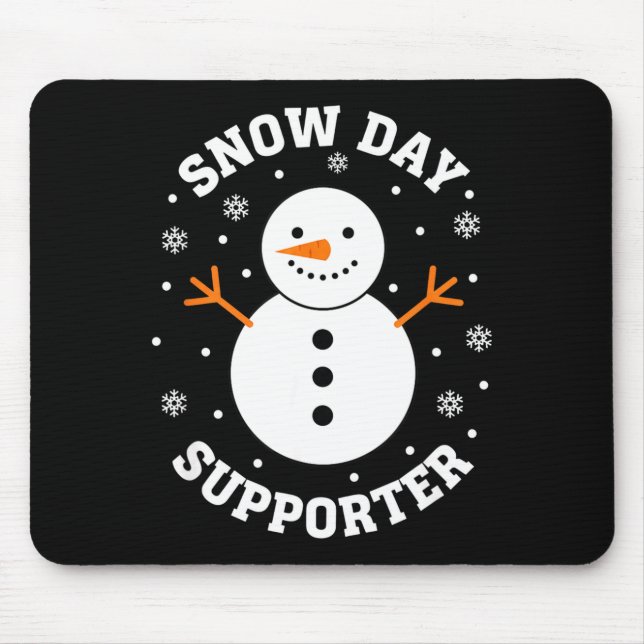 Alfombrilla De Ratón Christmas Snow Day Suprter Snowflake Snowman Funny (Frente)