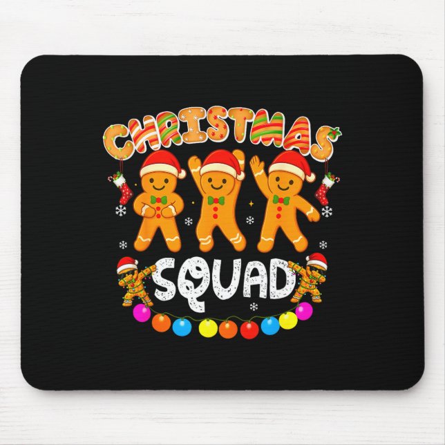 Alfombrilla De Ratón Christmas Squad Funny Xmas Gingerbread Family Matc (Frente)