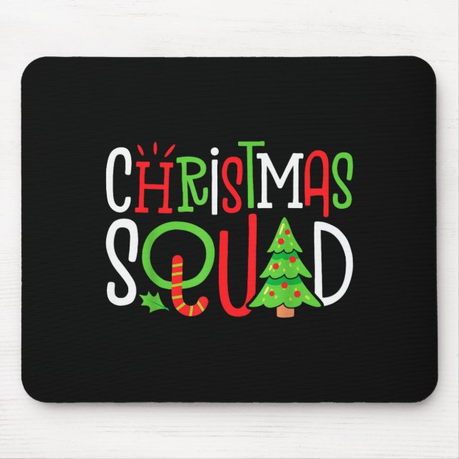 Alfombrilla De Ratón Christmas Squad Funny Xmas Tree Family Matching Pa (Frente)