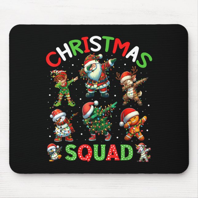 Alfombrilla De Ratón Christmas Squad Santa Dabbing Elf Family Matching  (Frente)