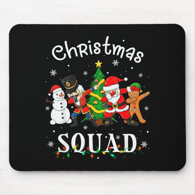 Alfombrilla De Ratón Christmas Squad Santa Dabbing Elf Family Matching  (Frente)