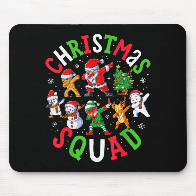 Alfombrilla De Ratón Christmas Squad Santa Dabbing Elf Family Matching  (Frente)