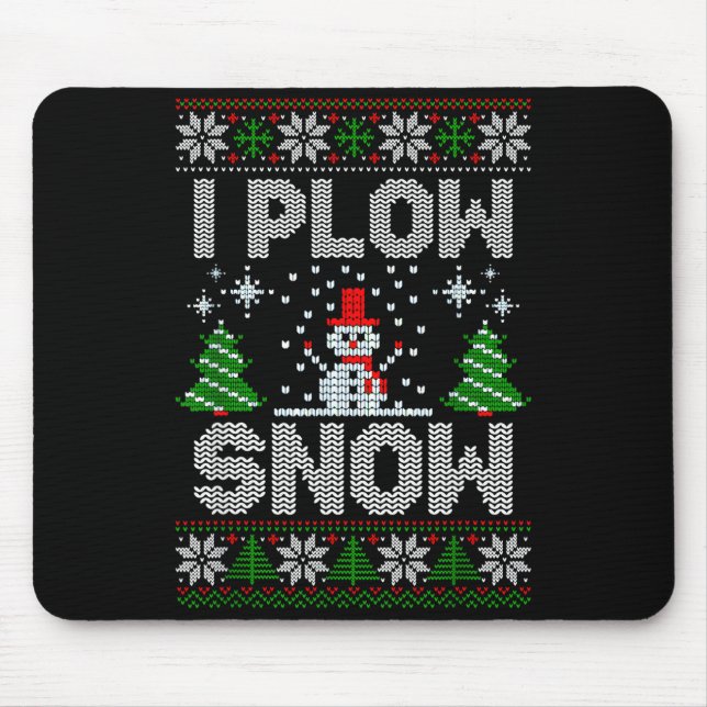 Alfombrilla De Ratón Christmas Sweater I Plow Snow Matching Couples Paj (Frente)