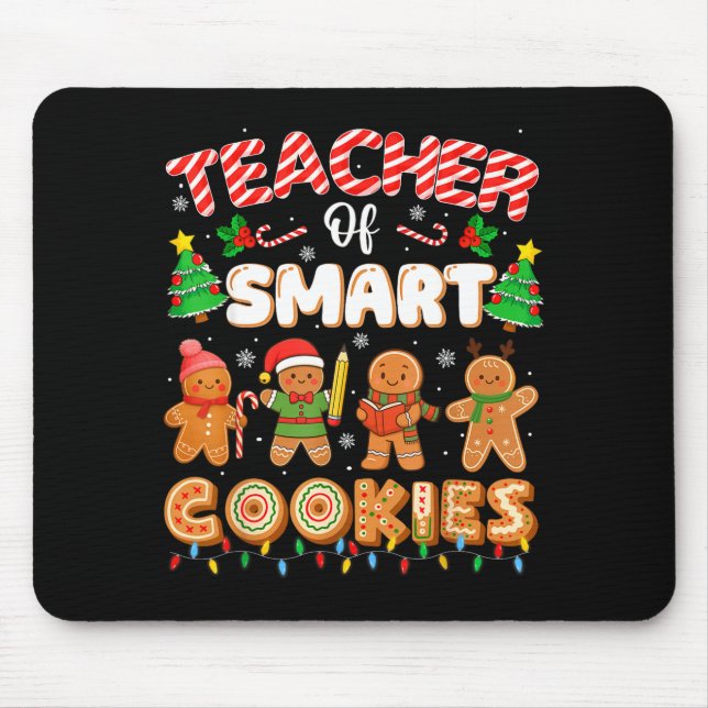 Alfombrilla De Ratón Christmas Teacher Of Smart Cookies Funny Cute Ging (Frente)