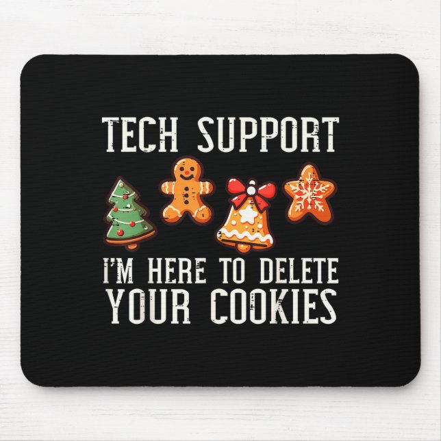 Alfombrilla De Ratón Christmas Tech Suprt Here To Delete Cookies Xmas M (Frente)