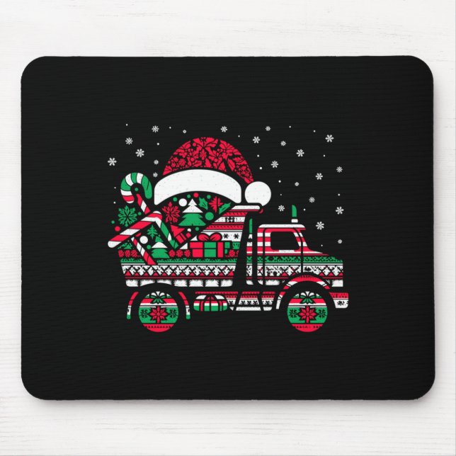 Alfombrilla De Ratón Christmas Tree Candy Dump Truck Christmas Boys Men (Frente)