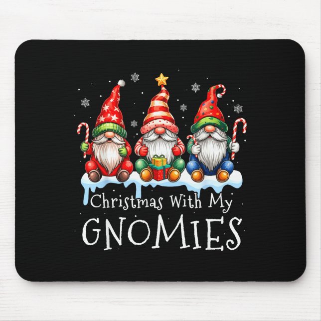 Alfombrilla De Ratón Christmas With My Gnomies Buffalo Plaid Gnome Fami (Frente)