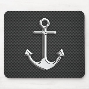 Alfombrilla De Ratón Chrome Like Anchor on Carbon Fiber