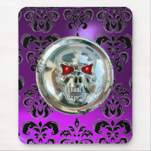 Alfombrilla De Ratón CHROME SKULL, Damask, Ametisto Púrpura