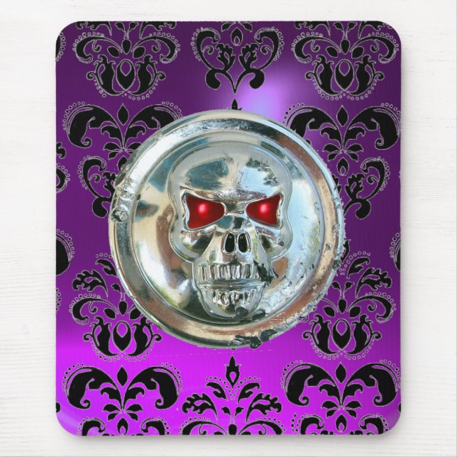 Alfombrilla De Ratón CHROME SKULL, Damask, Ametisto Púrpura (Frente)