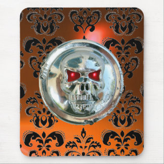 Alfombrilla De Ratón CHROME SKULL, Damask, Naranja Agate