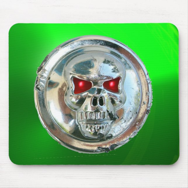 Alfombrilla De Ratón CHROME SKULL , Esmeralda Verde (Frente)