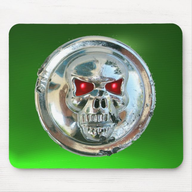 Alfombrilla De Ratón CHROME SKULL , Esmeralda Verde (Frente)