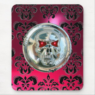 Alfombrilla De Ratón CHROME SKULL, Ruby rosa Damask