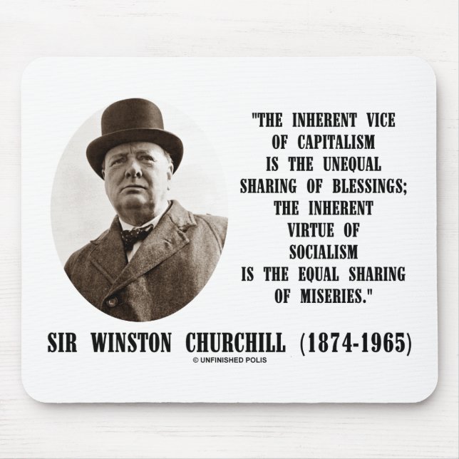Alfombrilla De Ratón Churchill Inherente Vicio De La Cita De La Virtud  (Frente)