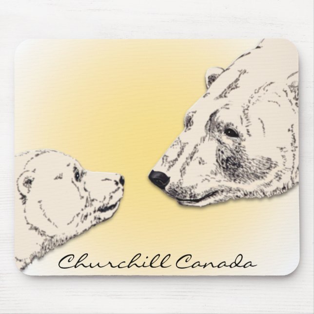 Alfombrilla De Ratón Churchill Souvenir Mousepad Oso Polar Regalos de a (Frente)