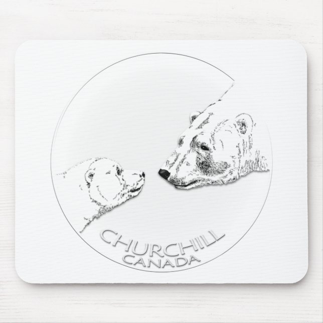 Alfombrilla De Ratón Churchill Souvenirs Polar Bear Art Camisetas y Reg (Frente)
