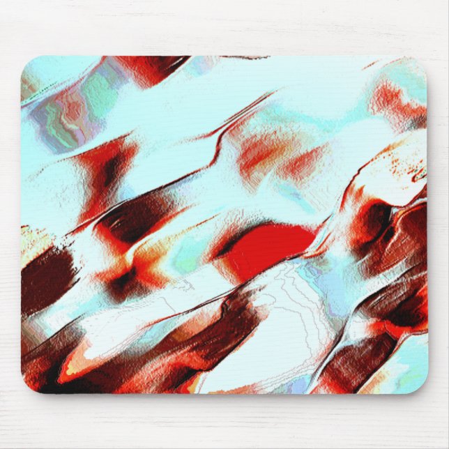 Alfombrilla De Ratón Cian de luz dura y rojo fuerte (Frente)