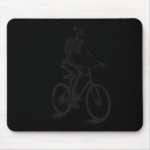 Alfombrilla De Ratón Ciclismo Asustado Halloween Skeleton Biker