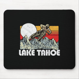 Alfombrilla De Ratón Ciclismo de montaña en Lake Tahoe con estilo retro