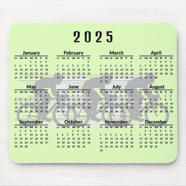 Alfombrilla De Ratón Ciclismo Diseño 2025 Calendario Almohadilla del ra (Frente)