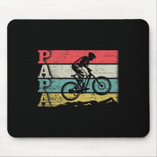 Alfombrilla De Ratón Ciclismo Retro Vintage Papá Motociclista Silueta