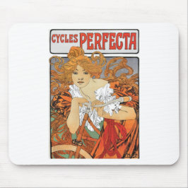 Alfombrilla De Ratón Ciclista del chica de Nouveau del arte del vintage