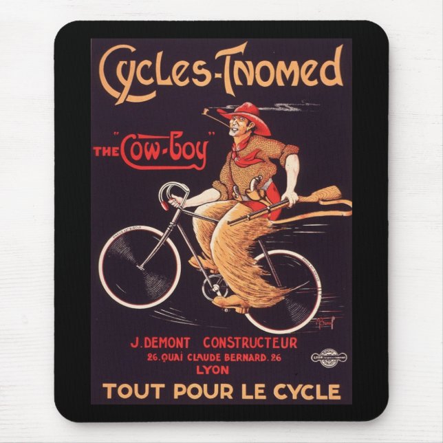 Alfombrilla De Ratón Ciclos Tnomed "el anuncio francés de la bici del (Frente)