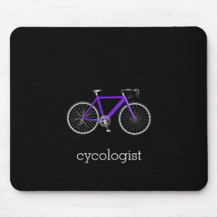 Alfombrilla De Ratón cicólogo en bicicleta morada