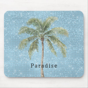Alfombrilla De Ratón Cielo Azul Palma Tropical Brillante