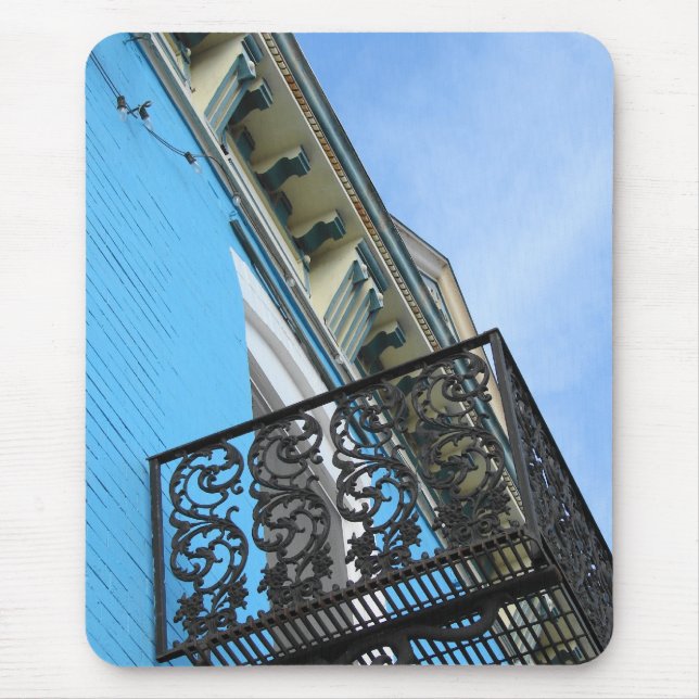 Alfombrilla De Ratón Cielo azul y edificio (Frente)