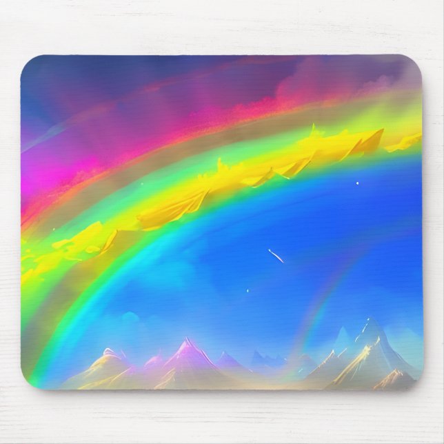 Alfombrilla De Ratón Cielo brillante de arco iris (Frente)
