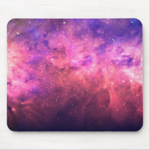Alfombrilla De Ratón Cielo Estelar Rosa Púrpura Galaxia Cósmica Fuego B