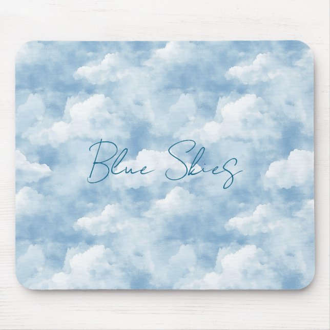 Alfombrilla De Ratón Cielos Azules Nubes (Frente)