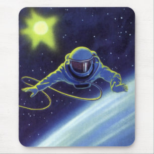 Alfombrilla De Ratón Ciencia Ficción Vintage Astronauta en una caminata