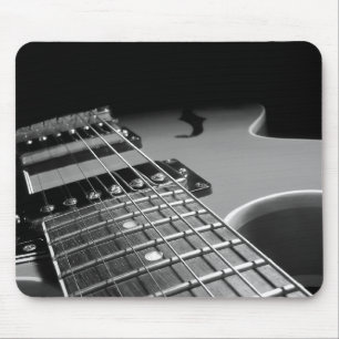 Alfombrilla De Ratón Cierre para arriba - B&W gris de la guitarra