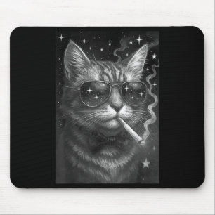 Alfombrilla De Ratón Cigarette Kitten Funny Smony Cat Meme Estúpido Bra